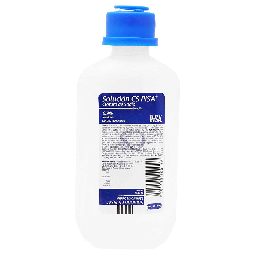 pisa isotónico cloruro sodio cs plástico 250 ml