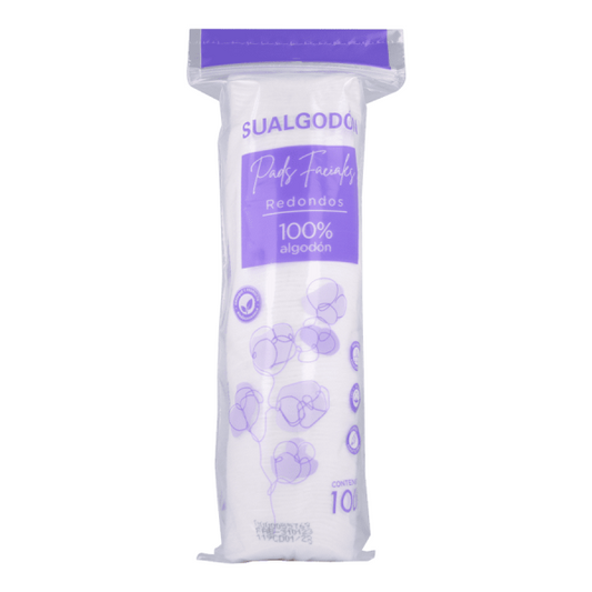DE GASA PADS SUALGODÓN FACIAL REDONDOS 100 PIEZAS