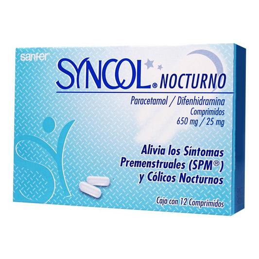 syncol nocturno 650 mg/25 mg 12 comprimidos