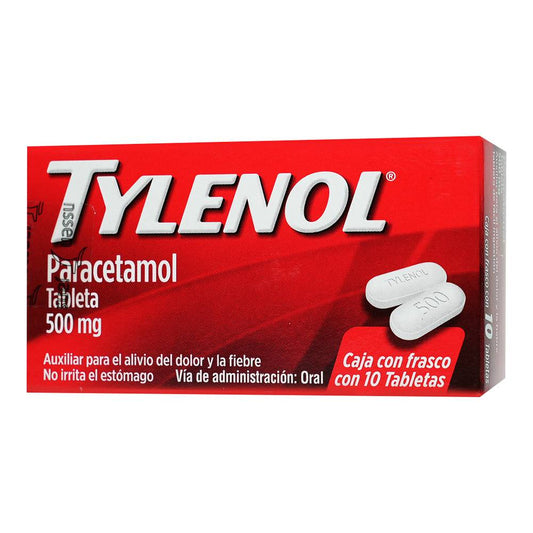 tylenol analgesico 10 tabletas 500 mg