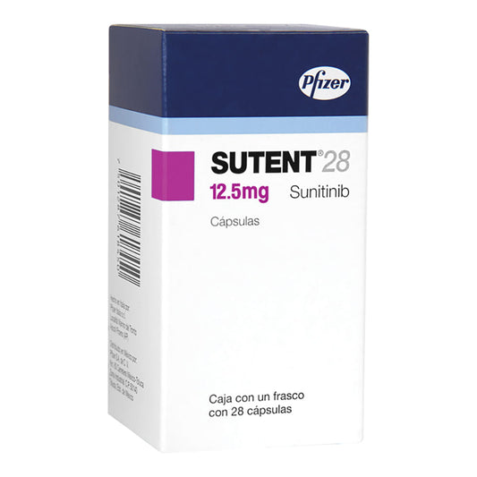 pfizer sutent 12.5 mg (sunitinib) - 28 cápsulas