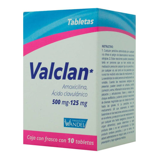 wandel valclan 500 mg/125 mg 10 tabletas