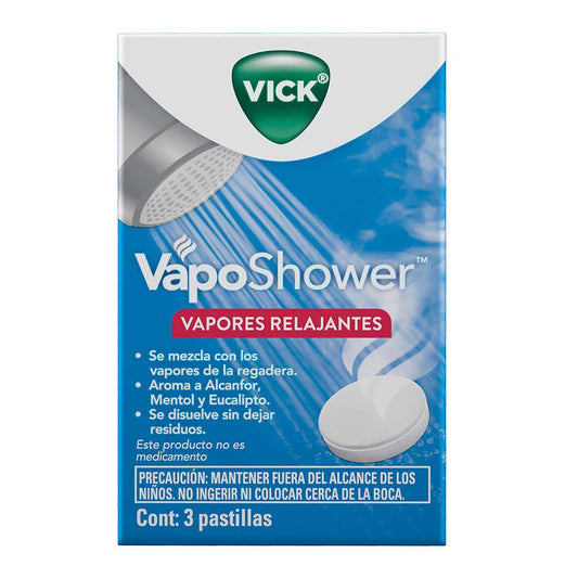 vick vaposhower vapores relajantes 3 pastillas