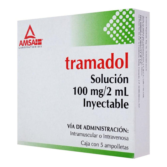 amsa tramadol 100 mg solucion inyectable 5 ampolletas