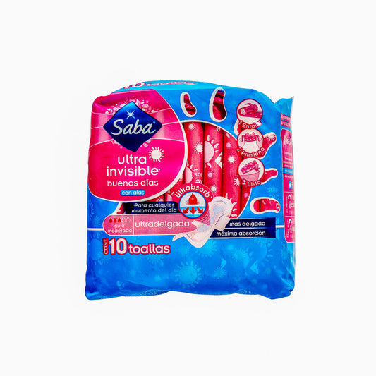 saba ultra invisible con alas – 10 toallas