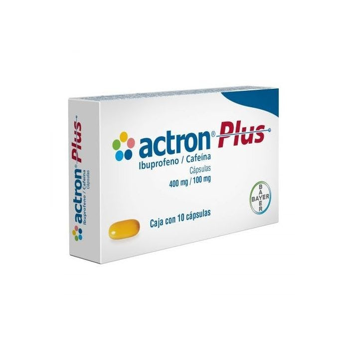 ACTRON PLUS (IBUPROFENO/CAFEÍNA) 400/100MG 10 CÁPSULAS