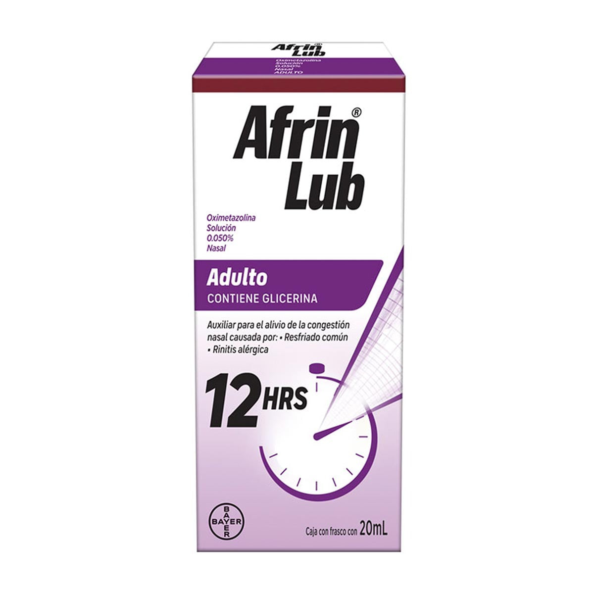 AFRIN LUB (OXIMETAZOLINA) ADULTO C/GLICERINA, NASAL SOLUCIÓN 0.050% 20ML