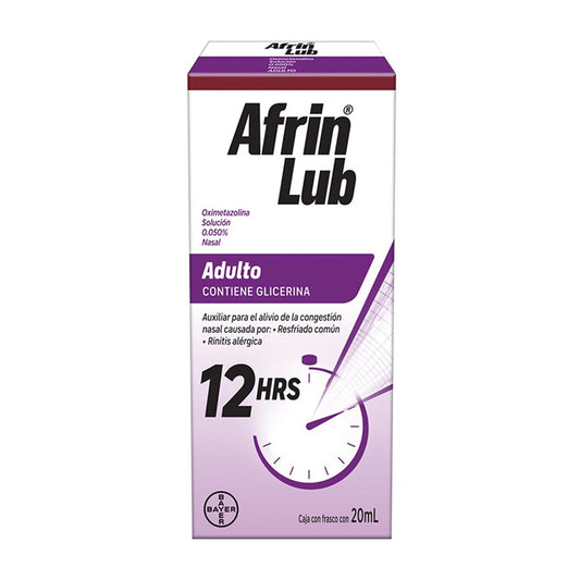 AFRIN LUB (OXIMETAZOLINA) ADULTO C/GLICERINA, NASAL SOLUCIÓN 0.050% 20ML