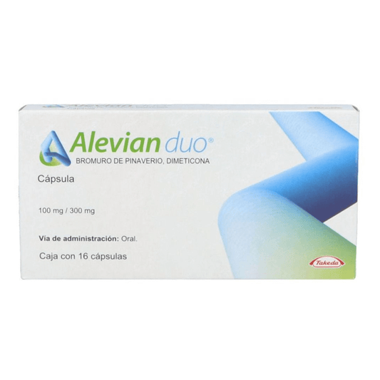 ALEVIAN DUO (BROMURO DE PINAVERIO/DIMETICONA) CAPSULAS 100 MG CAJA C/16