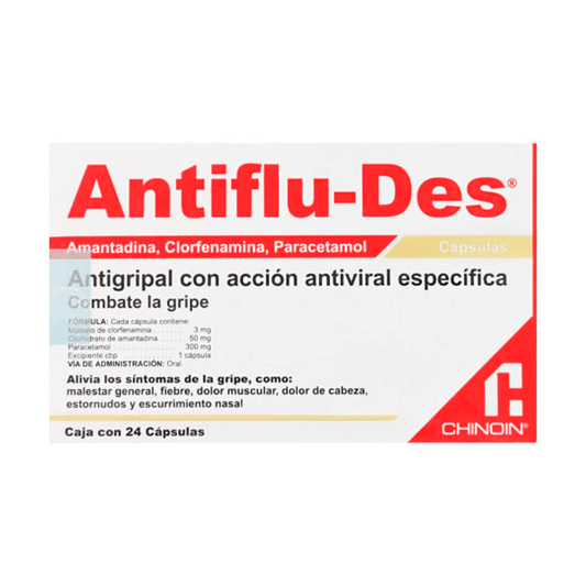 ANTIFLU-DES (AMAN/CLORF/PARA) CAPSULAS 50/3/300 MG CAJA C/24