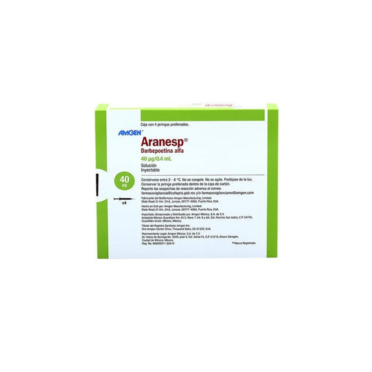 ARANESP 0.4 ML INYECCIÓN 4 PIEZAS JERINGA