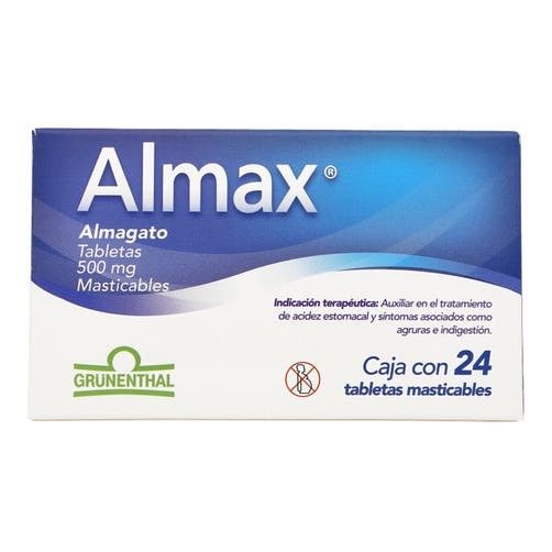 ALMAX 500 MG 24 TABLETAS MASTICABLES