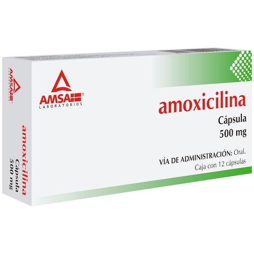 AMOXICILINA 500 MG CAJA CON 12 CÁPSULAS AMSA
