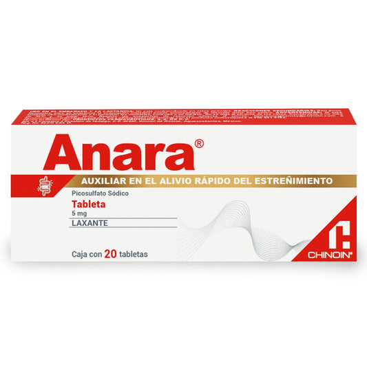 ANARA LAXANTE 5 MG ORAL 20 TABLETAS