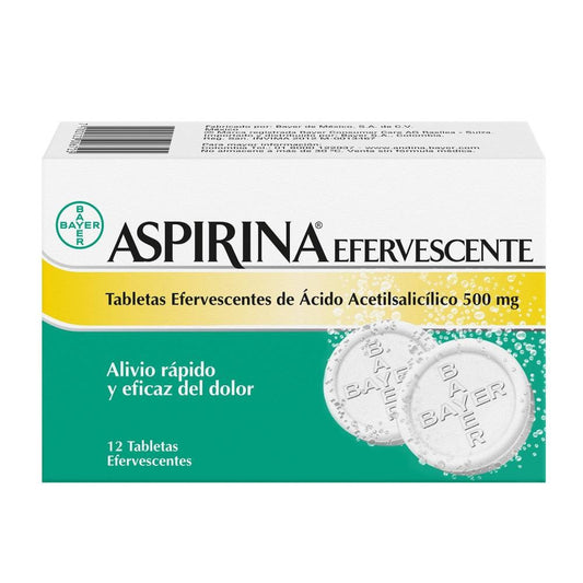 ASPIRINA EFERVESCENTE 500 MG 12 TABLETAS