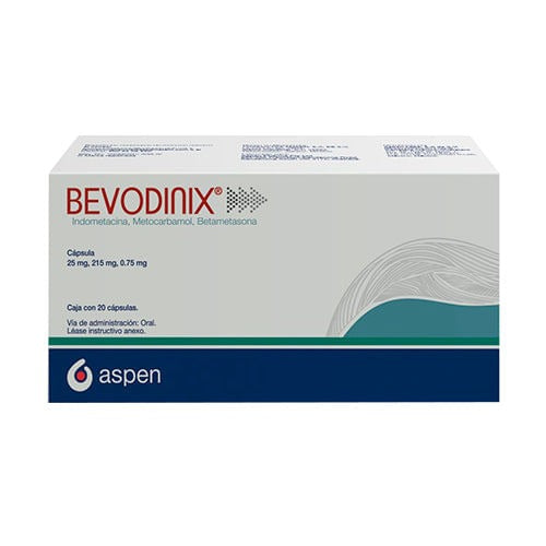BEVODINIX 25 MG / 215 MG / 0.75 MG 20 CÁPSULAS
