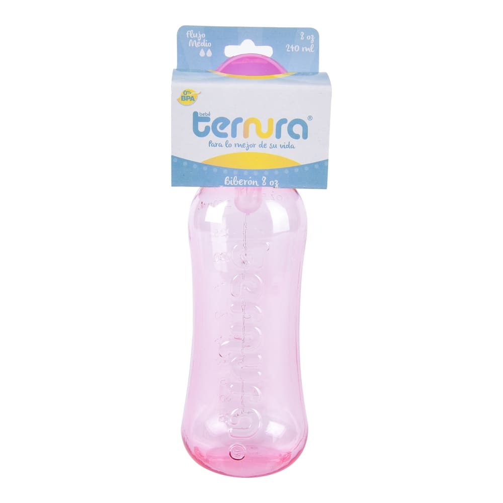 BIBERÓN TERNURA COLOR CON MAMILA 8 OZ