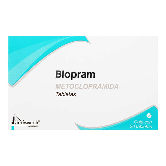 BIORESEARCH BIOPRAM 10 MG CON 20 TABLETAS (METOCLOPRAMIDA)