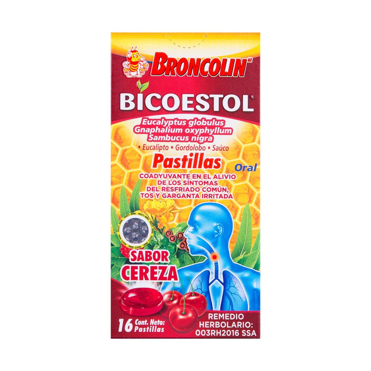 BRONCOLIN BICOESTOL CEREZA C/16 PASTILLAS