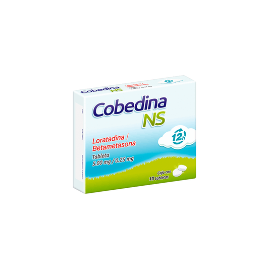 COBEDINA (LORATADINA/BETAMETASONA) TABLETAS 5 MG/0.25 MG CAJA C/10