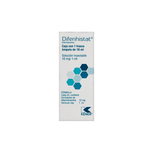 DIFENHISTAL (DIFENHIDRAMINA) SOLUCION INYECTABLE 10 MG/1 ML CAJA C/1 FRASCO AMPULA DE 10 ML