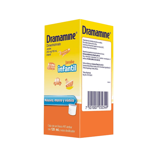 DRAMAMINE (DIMENHIDRINATO) JARABE 250 MG/100 ML FRASCO C/120 ML