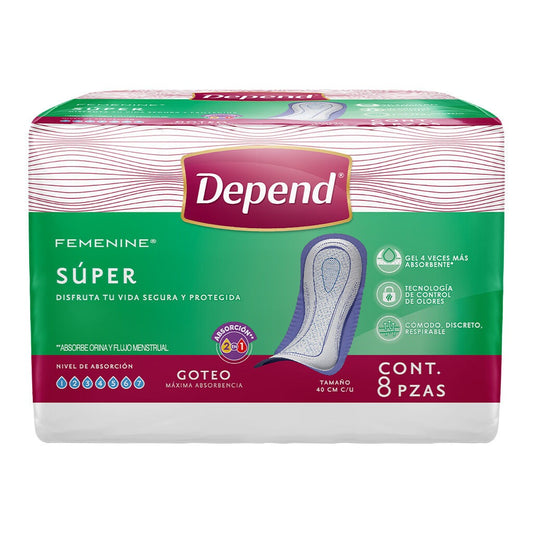 DEPEND TOALLAS FEMENINE SUPER C8