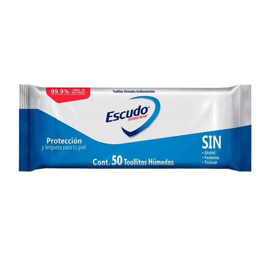 ESCUDO TOALLITAS HUMEDAS ANTIBACTERIAL C/50
