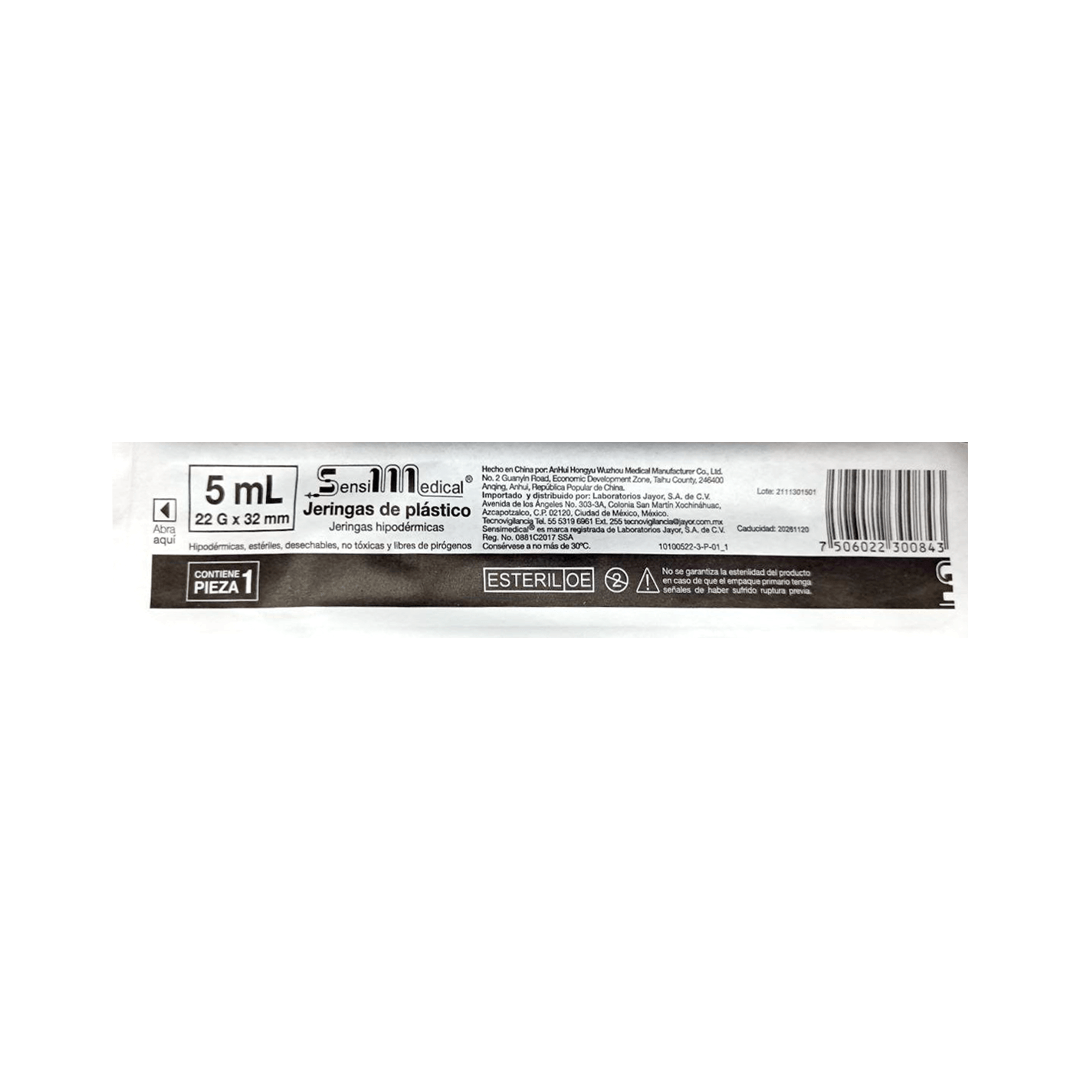 JERINGA 5 ML 22 GX32 MM NEGRA