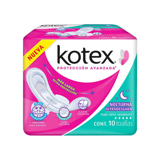 KOTEX TOALLA NOCTURNA ULTRADELGADA C/10