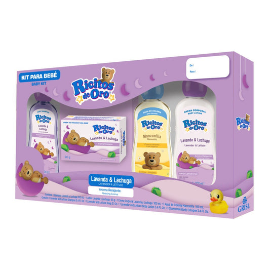 KIT RICITOS DE ORO LAVANDA 4 PIEZAS