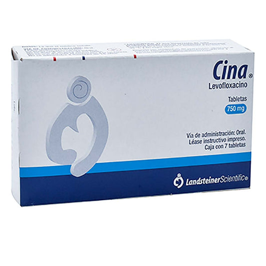 LEVOFLOXACINO 750 MG CAJA CON 7 TABLETAS