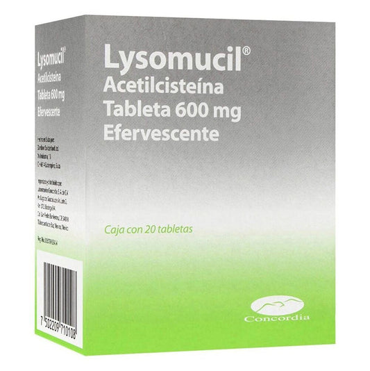 LYSOMUCIL 600 MG CAJA CON 20 TABLETAS EFERVESCENTES