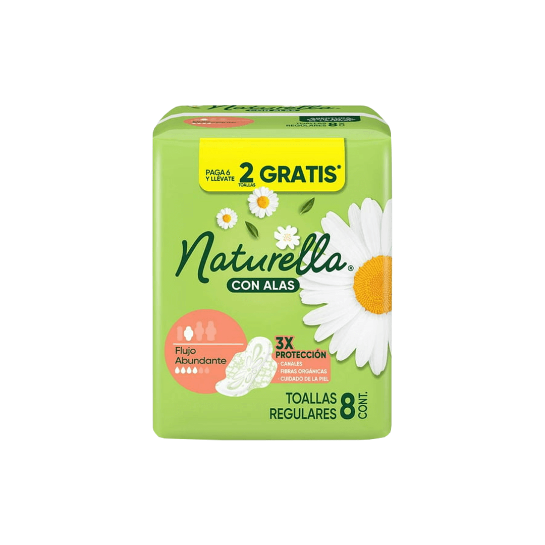 NATURELLA TOALLAS REGULARES C/8