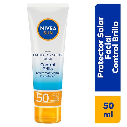 NIVEA PROTECTOR SOLAR FACIAL SUN CONTROL DE BRILLO FPS 50+ 50 ML