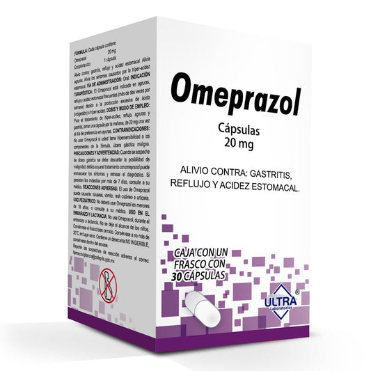 OMEPRAZOL 20MG CON 30 ULTRA CAPSULAS
