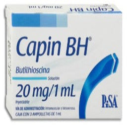 PISA CAPIN BH 20 MG/1 ML CON 3 AMPULAS (HIOSCINA)