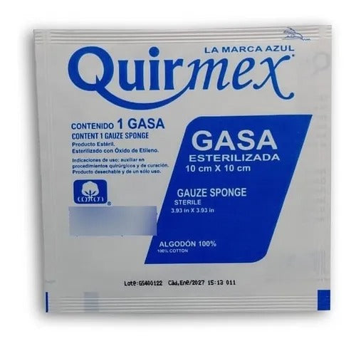 QUIRMEX GASA ESTÉRIL ABSORBENTE DE ALGODÓN 10X10CM