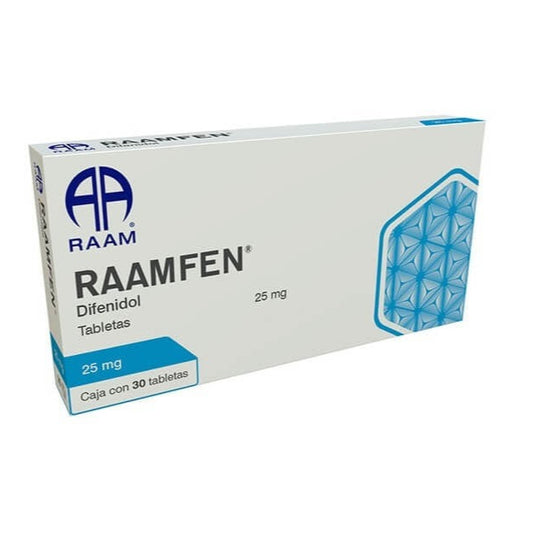 RAAM FEN DIFENIDOL 25 MG 30 TABLETAS