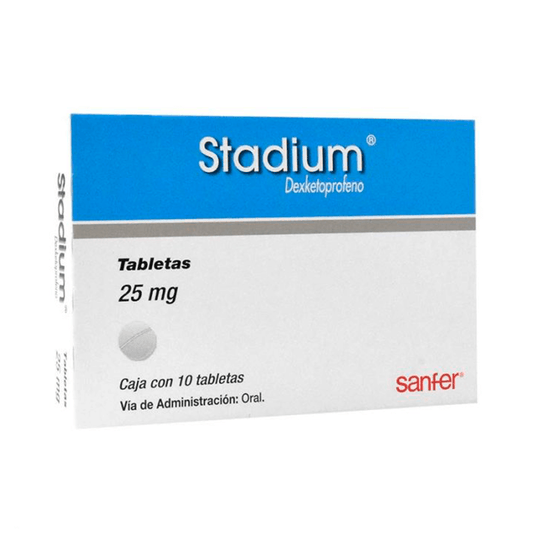 STADIUM (DEXKETOPROFENO) TABLETAS 25 MG CAJA C/10