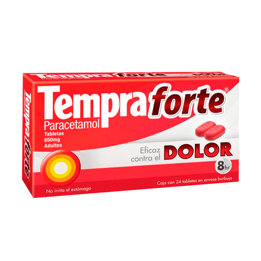 TEMPRA FORTE (PARACETAMOL) TABLETAS 650 MG CAJA C/24
