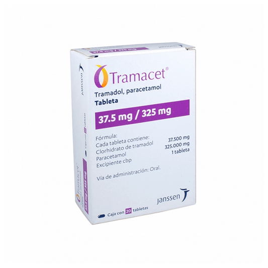TRAMACET (TRAMADOL/PARACETAMOL) TABLETAS 37.5/325 MG CAJA C/20