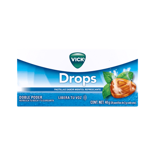 VICK DROPS MENTOL CAJA C/20 PASTILLAS