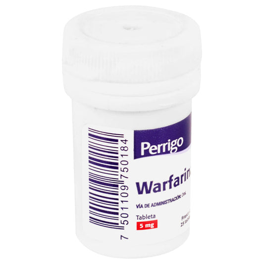 PERRIGO WARFARINA 5 MG FRASCO CON 25 TABLETAS - RX