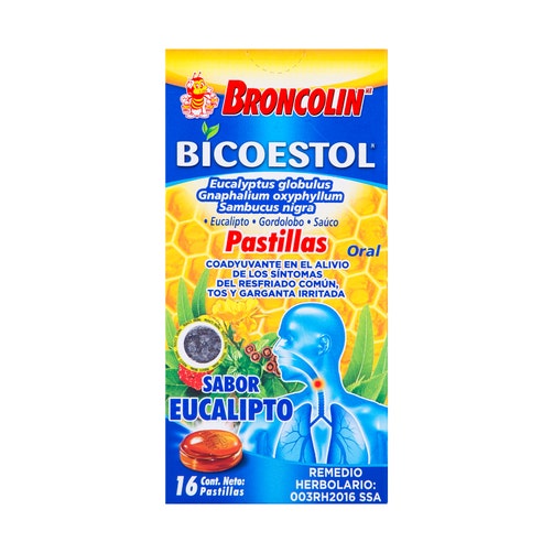 BRONCOLIN BICOESTOL EUCALIPTO C/16 PASTILLAS
