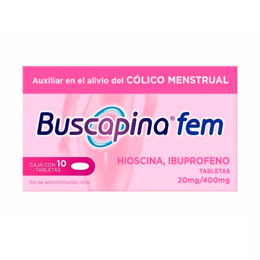BUSCAPINA FEM (HIOSCINA/IBUPROFENO) TABLETAS 20/400 MG CAJA C/10