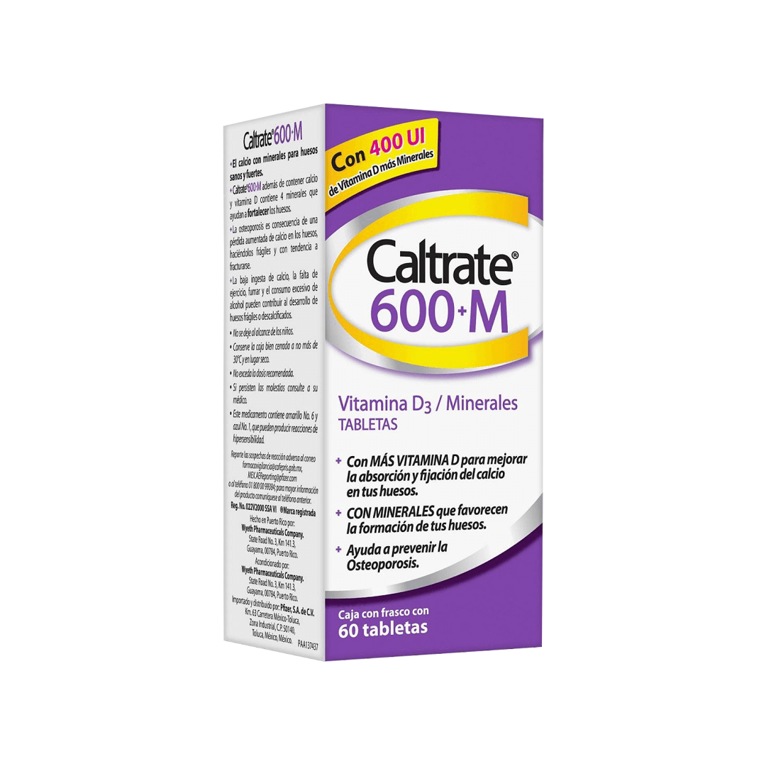 CALTRATE 600 + M 400 UI TABLETAS CAJA C/60