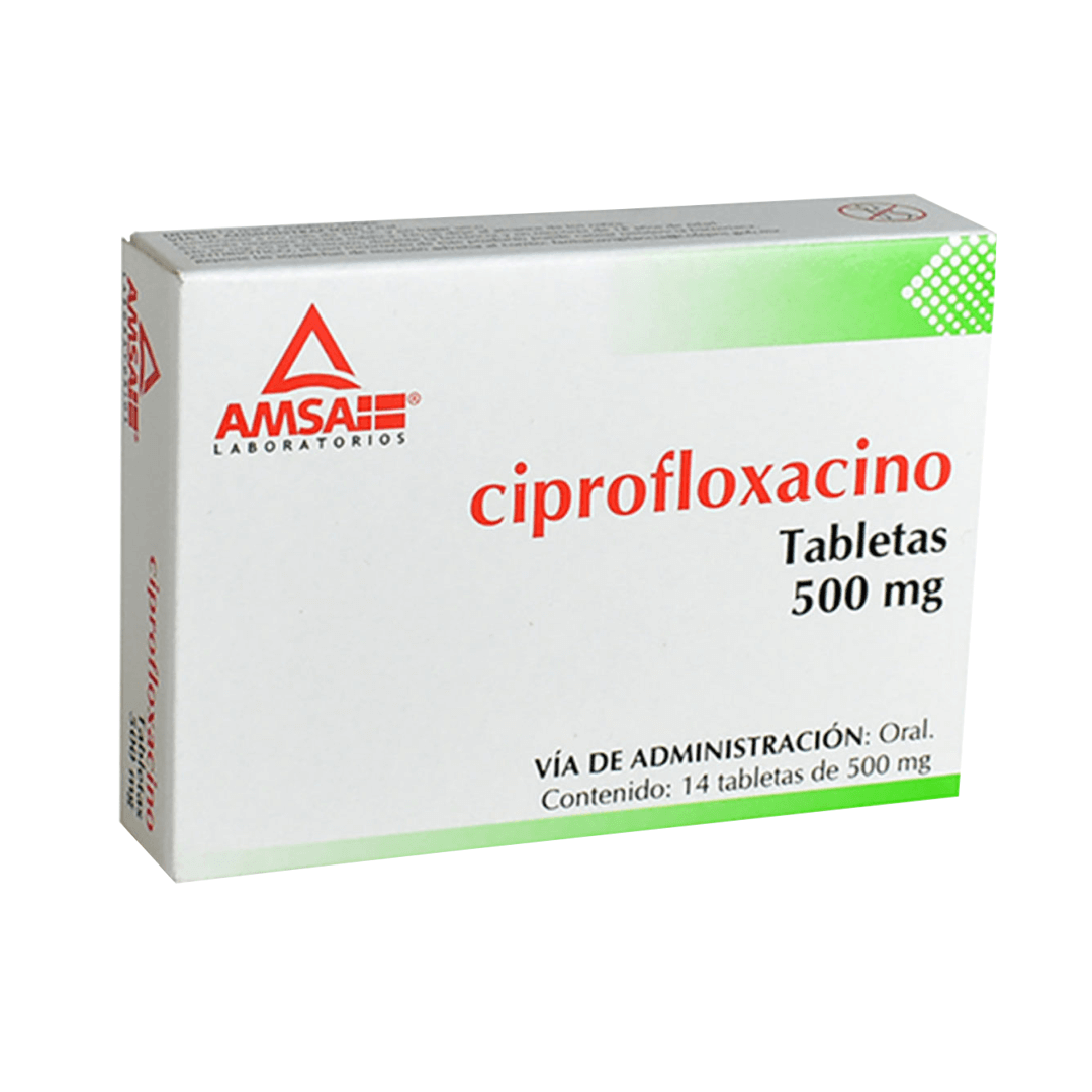 CIPROFLOXACINO (AMSA) TABLETA 500 MG CAJA C/14