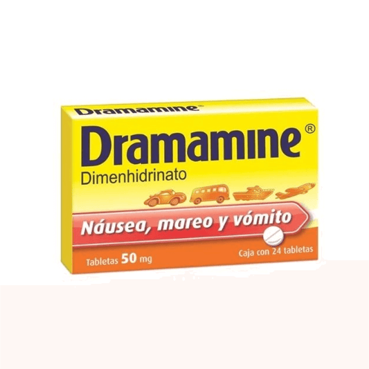 DRAMAMINE (DIMENHIDRINATO) TABLETAS 50 MG CAJA C/24