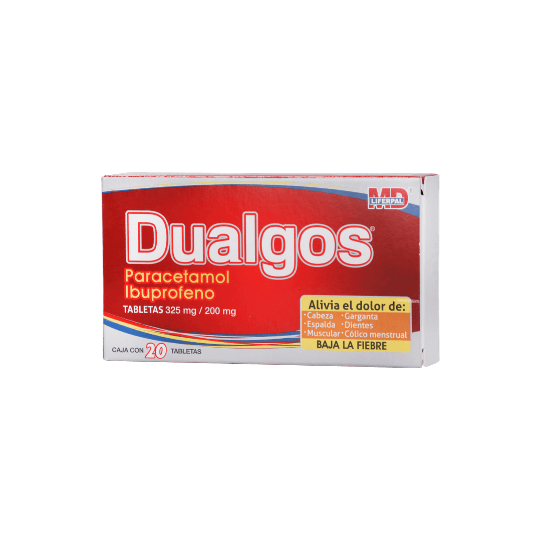 DUALGOS (PARACETAMOL/IBUPROFENO) TABLETAS 325/200 MG CAJA C/20